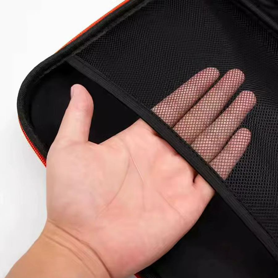 Multifunktionale Oxford Aufbewahrungstasche als stoßfeste Elektriker-Bohrtasche und Organizer in Orange und Schwarz - Bild 4