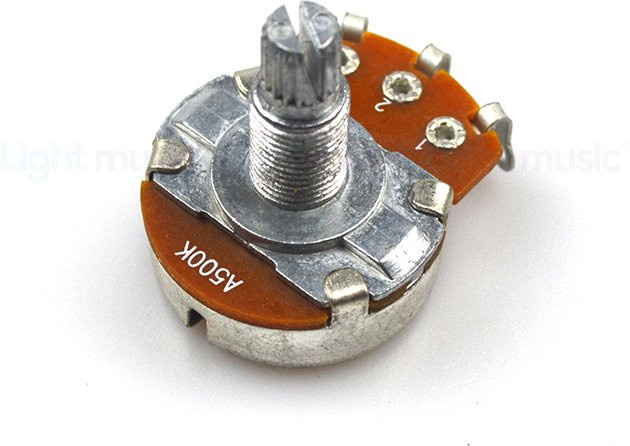 Elektrisches Gitarren-Potentiometer mit Split-Welle für Volumen und Ton, A500K/B500K, Silber - Bild 1