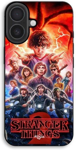 MANIACASE Handyhülle für iPhone 17 aus Silikon und TPU mit Stranger Things Staffel 2 Motiv in Schwarz und Multicolour - Bild 1