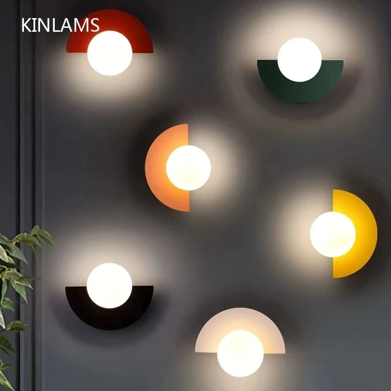 KINLAMS Nordic LED Wandlampe aus Glas in Form eines transparenten Glaskugelscheinwerfers für Wohnzimmer, Schlafzimmer und Flur - Bild 2