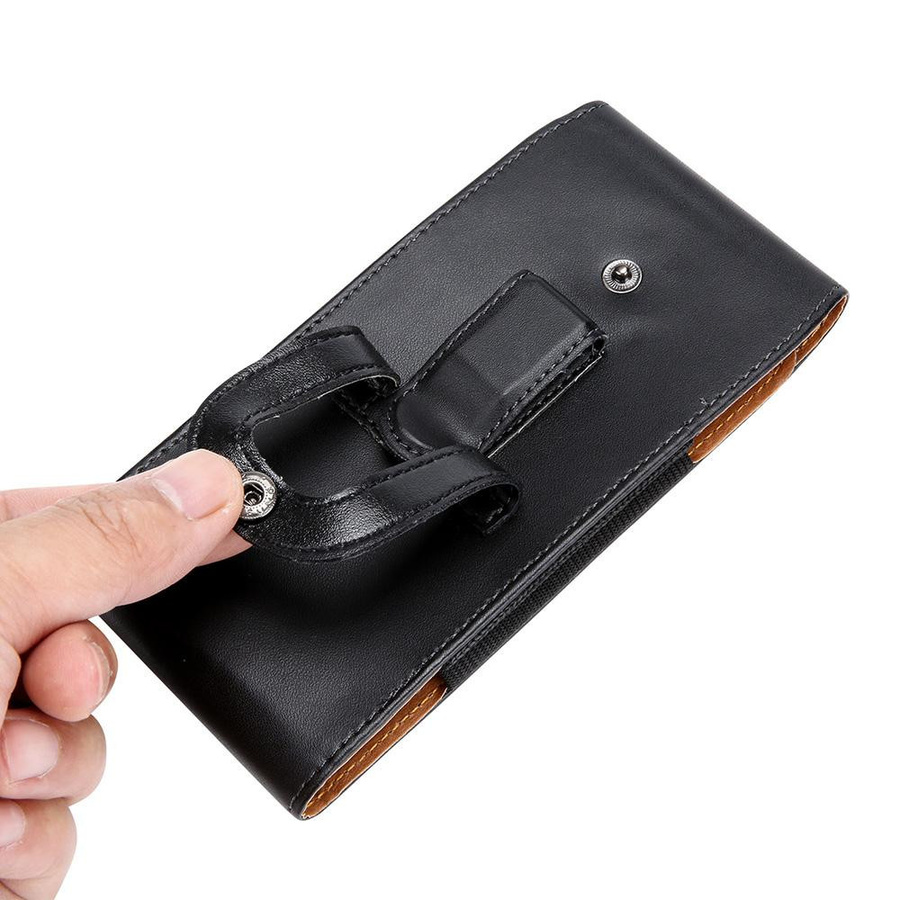 3C Goodbuy Universal Ledertasche in Schwarz als Herren-Hüfttasche und Holster für Smartphones von 3,5 bis 6,3 Zoll mit Gürtelclip - Bild 3