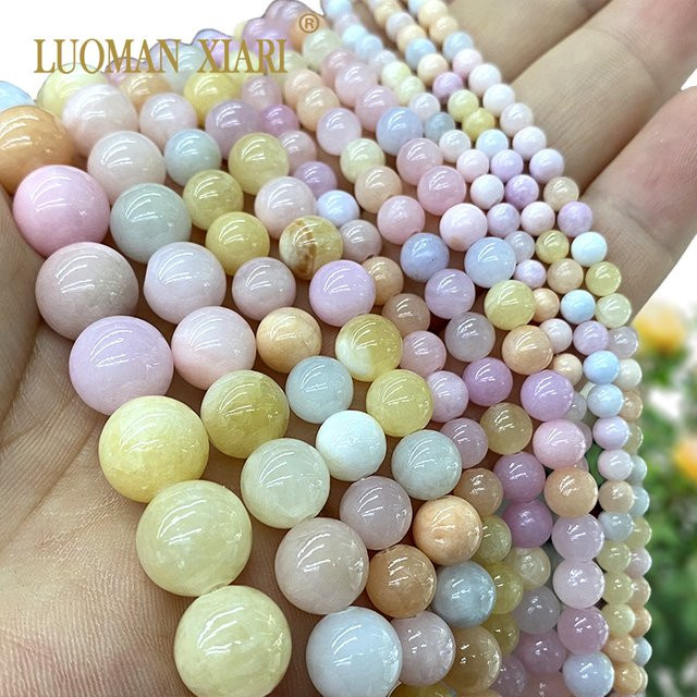 LUOMAN XIARI Perlen, Naturstein Perser Jade Morganit, Bunt, Unisex - Bild 1