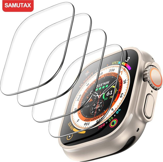 SAMUTAX Displayschutzfolie für Apple Watch Ultra 2/Ultra, 49 mm, Glas - Bild 1