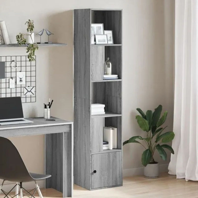 Vidaxl Bücherregal modern in Grau aus Holzwerkstoff, B: 40 cm, T: 36 cm, H: 189 cm - Bild 1