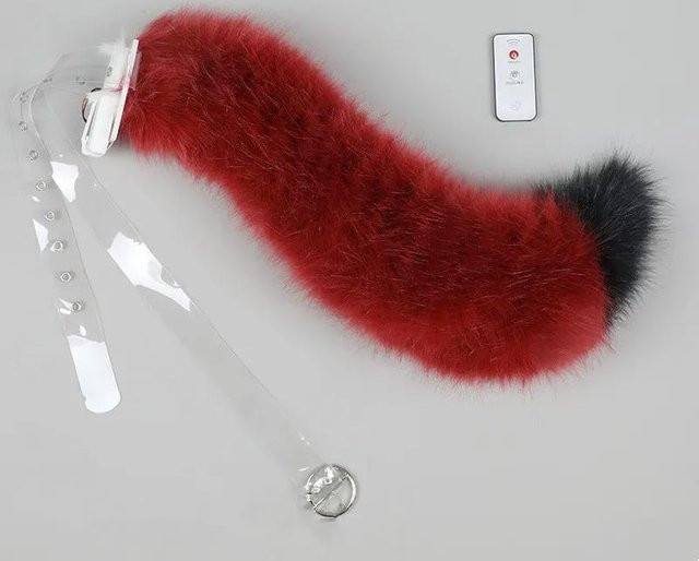YIRAN Wedelnder Fuchs Wolf Schwanz, Cosplay Requisite Zubehör, Rot - Bild 1
