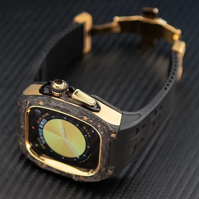 Soul Cool Modifikationsset für Apple Watch Ultra 2, Karbonfaser, Fluorkautschuk-Armband, 49 mm, Unisex - Bild 1
