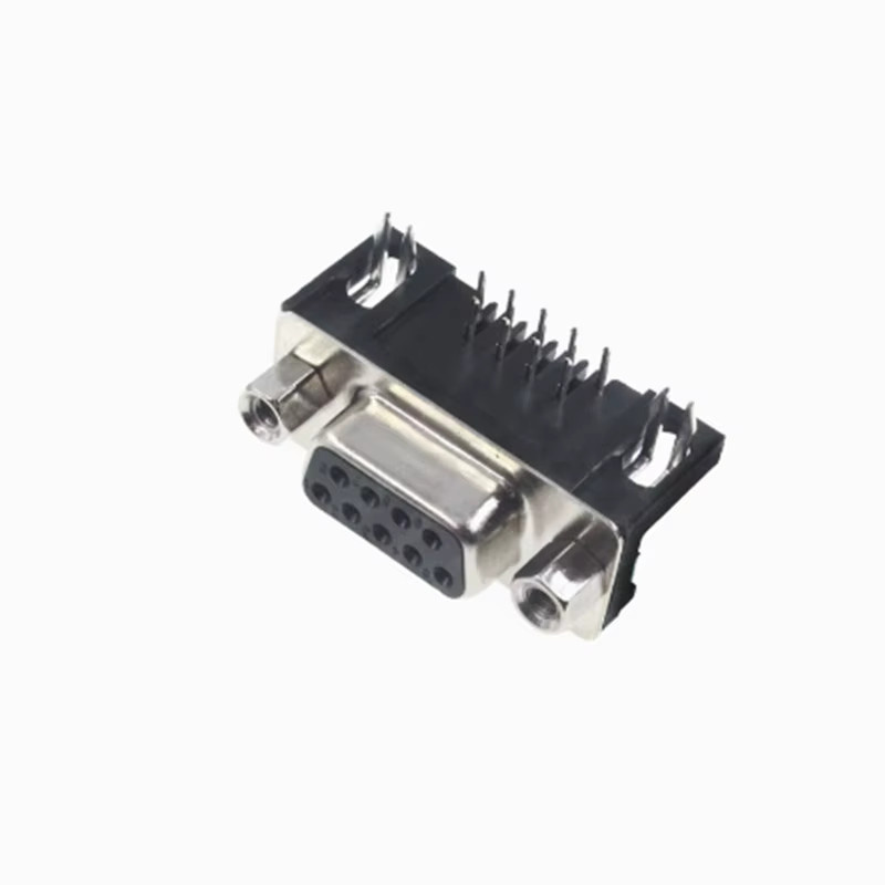 5 Stück DR9 D-Sub 9 Pin Stecker RS232 Set, rechtwinklig geschweißt, 90 Grad gebogen, DB9 Nadelstecker und Buchsen, Farbe: Silber - Bild 2