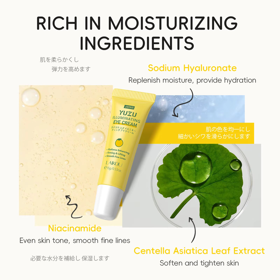 LAIKOU Yuzu Illuminating Augencreme, 15g - Bild 2