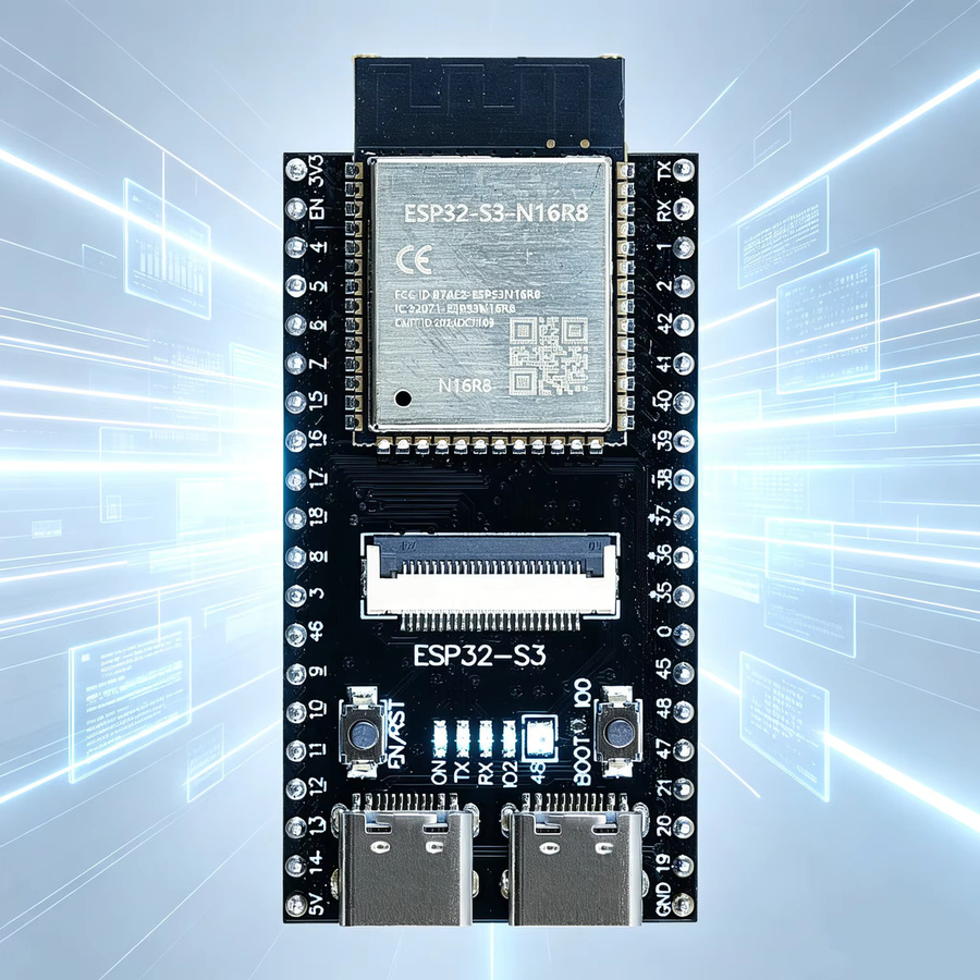 ESP32-S3 CAM Entwicklungsboard Modul N16R8 mit OV2640 Kamera, 2,4G WLAN und Bluetooth, 16MB Flash, 8MB PSRAM, Farbe: Schwarz - Bild 2
