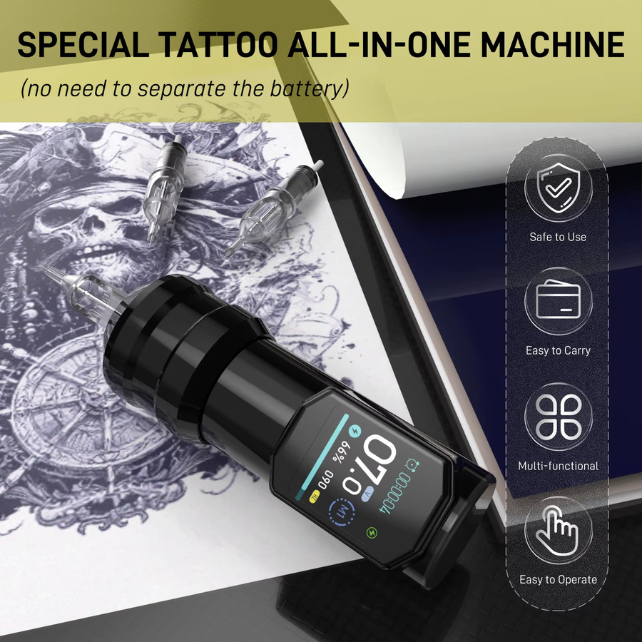 YILONG Tattoo Kit mit 1500mAh Netzteil und LED-Bildschirm - Bild 2