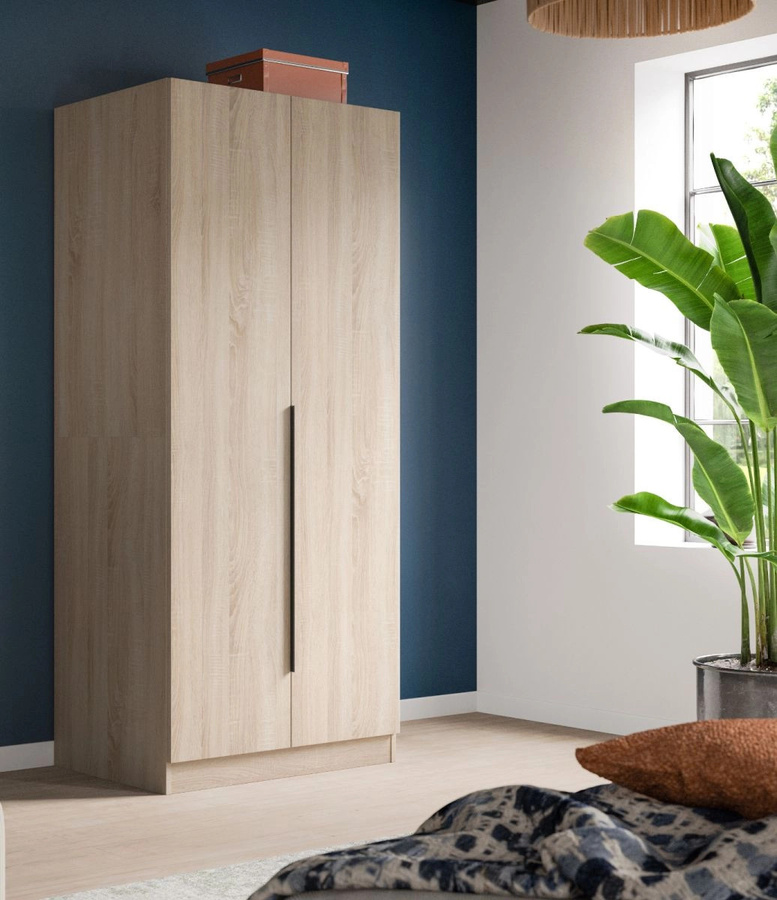 Kleiderschrank Swan 2-türig in Sonoma Eiche, Breite: 80 cm, Höhe: 181 cm - Bild 2