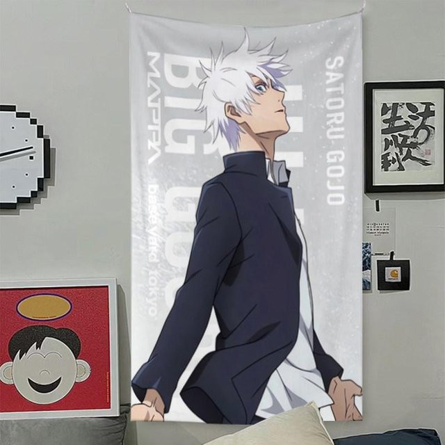 Japanischer Anime Gojo Satoru Wandteppich im ästhetischen Design für Wohnzimmer und Schlafzimmer, JMG Household Supplies, B/H: 40 x 60 cm - Bild 1