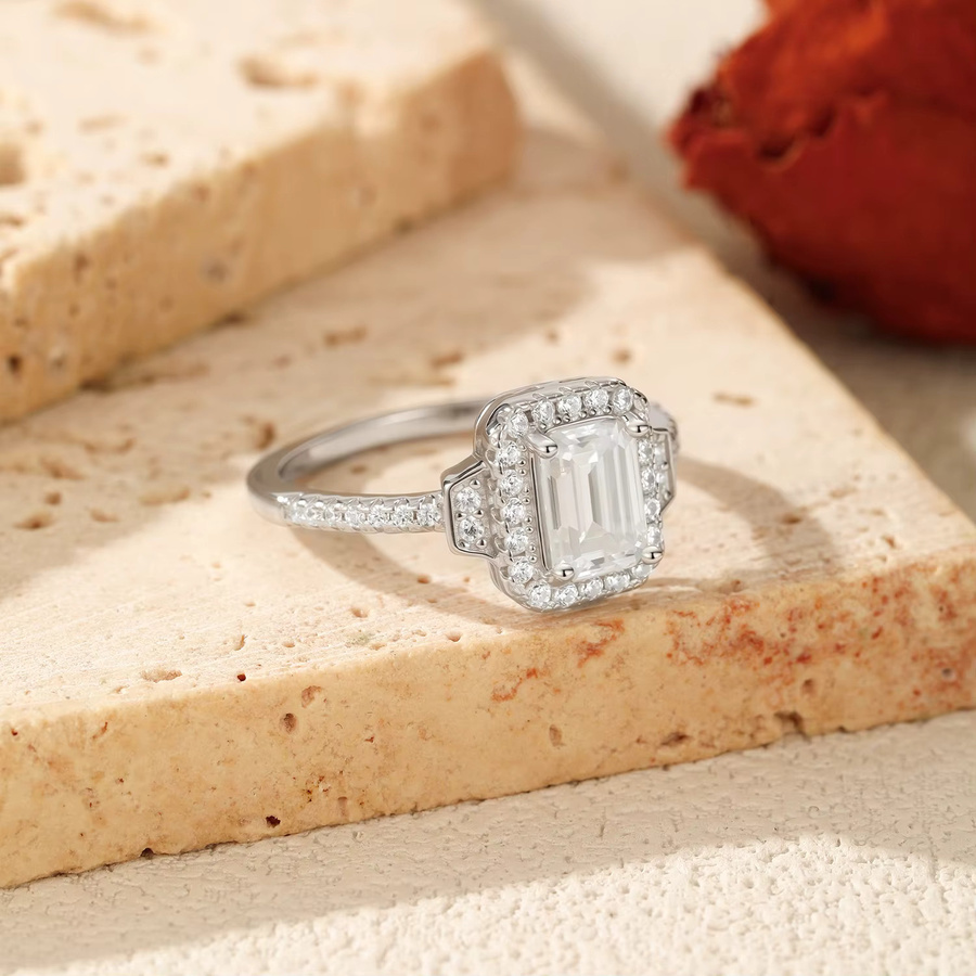 MODIAN Ring, 925 Silber, Moissanit, Zirkonia, Damen - Bild 3