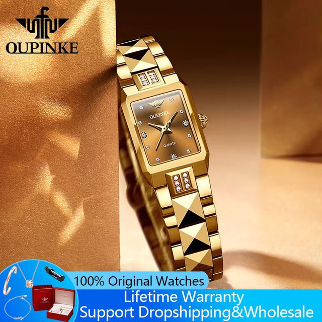 OUPINKE Armbanduhr Edelstahl, Quarz, Roségold, Damen - Bild 1