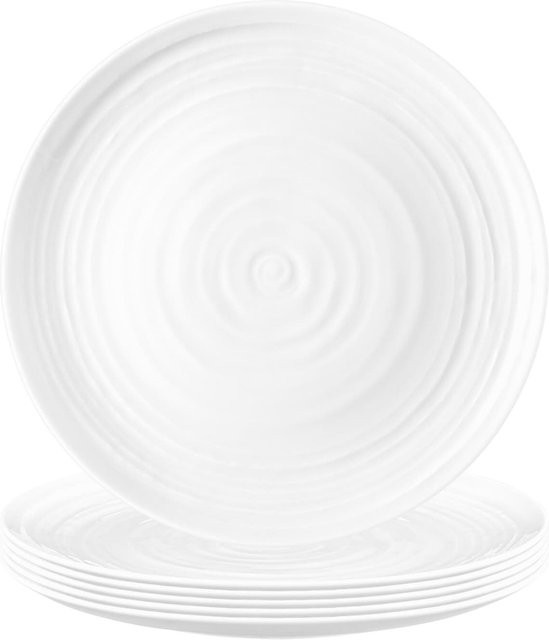 Seltmann Weiden Terra Frühstücksteller aus Keramik Weiß 6er Set Durchmesser: 22,5 cm - Bild 1