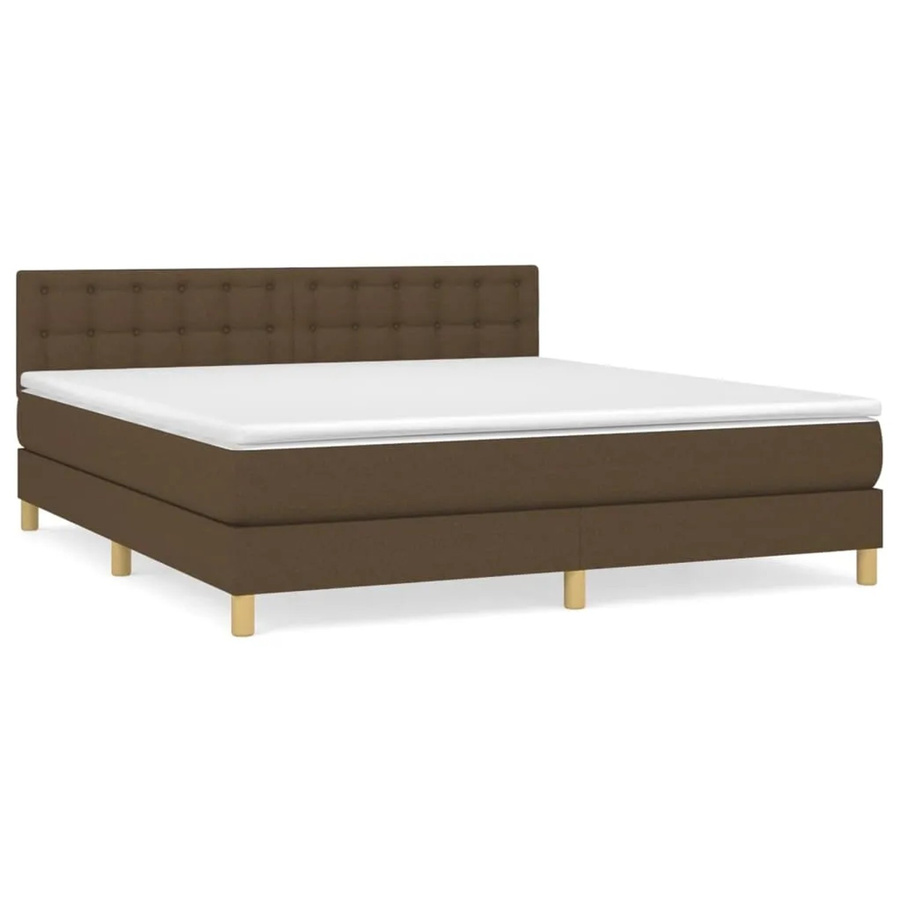 vidaXL Boxspringbett mit Matratze Hybrid-Design in Dunkelbraun, B/T/H: 160 x 200 x 203 cm - Bild 2