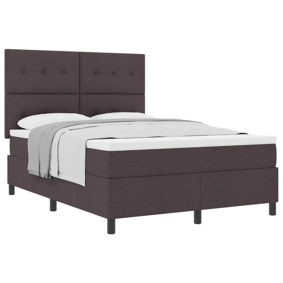vidaXL Boxspringbett mit Matratze Dunkelbraun B/T: 140 x 190 cm - Bild 2