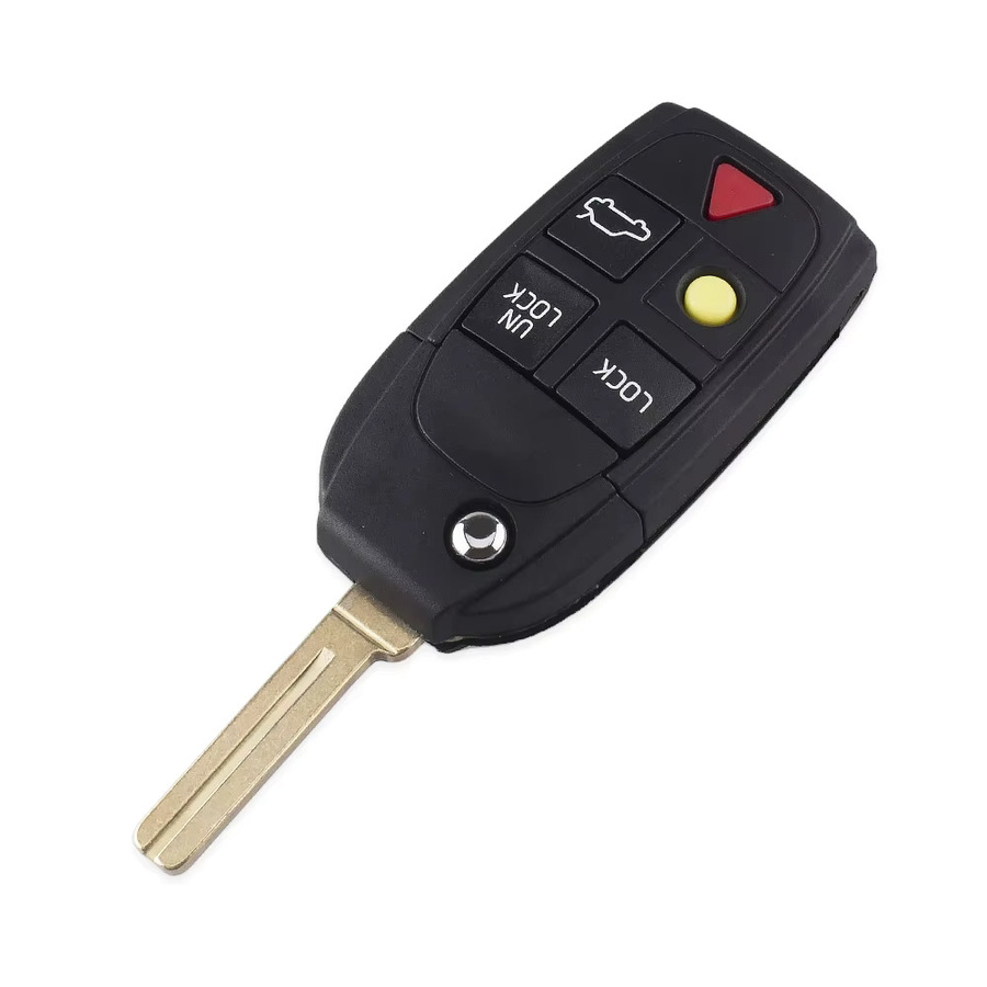 Keyyou Autoschlüssel Anhänger Gehäuse Shell Ersatz Flip Folding Fernbedienung Abdeckung für Volvo S60 S80 V70 XC70 XC90 in Schwarz - Bild 2