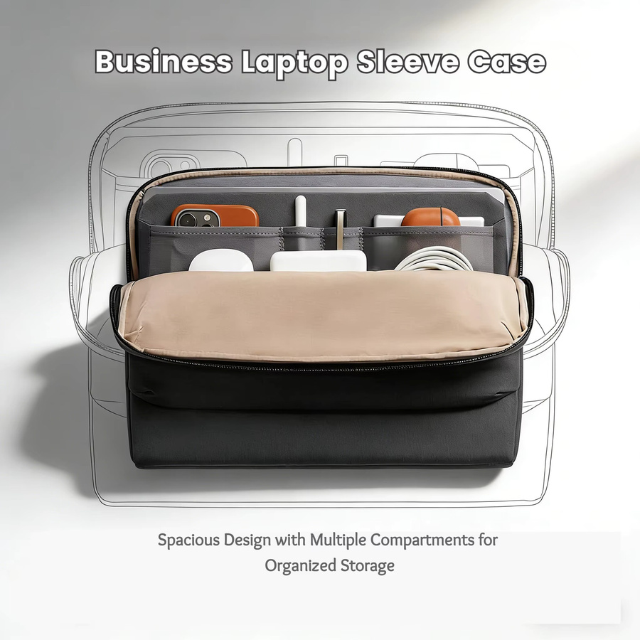 ValueWin Laptop-Hülle für MacBook Neo/Air 13 und MacBook Air 15, tragbare Computer-Tasche mit mehreren Fächern in Blau oder Schwarz - Bild 3