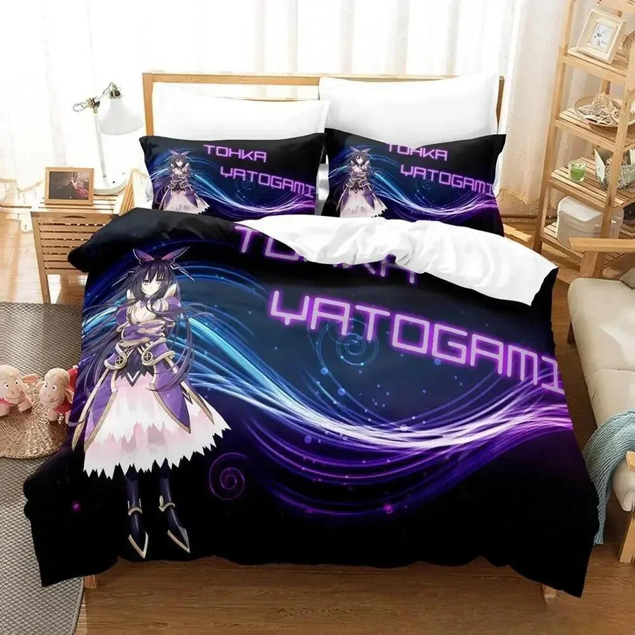 Date A Live Tokisaki Kurumi Bettwäscheset Multicolor, 3-teilig, B/H: 135 x 200 cm - Bild 2
