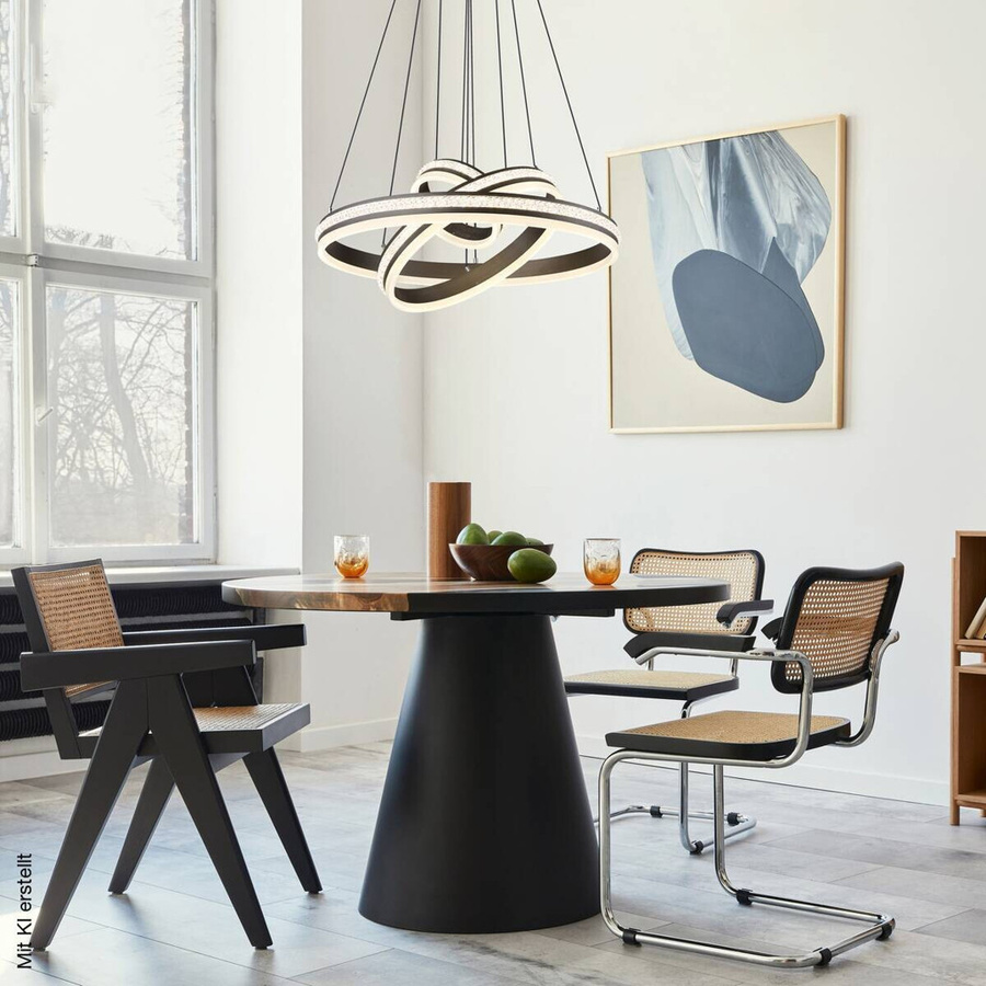 Globo Lighting LED-Pendelleuchte in Silber und Transparent aus Metall und Kunststoff, höhenverstellbar, Durchmesser: 60 cm, Höhe: 120 cm - Bild 2