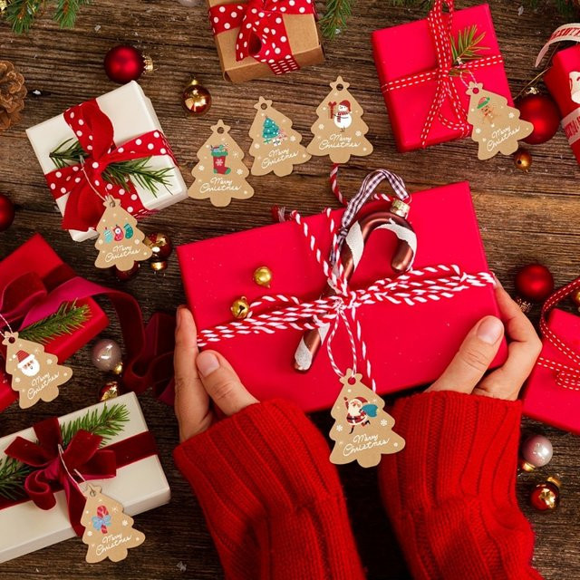 Dekorative Weihnachtsschnur rot-weiß gestreift für DIY-Handwerk und Geschenkpapier - Bild 1