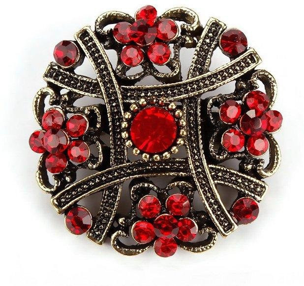 Baiduqiandu Brosche, Kristall Strasssteine, Blumen, Damen, black - Bild 1