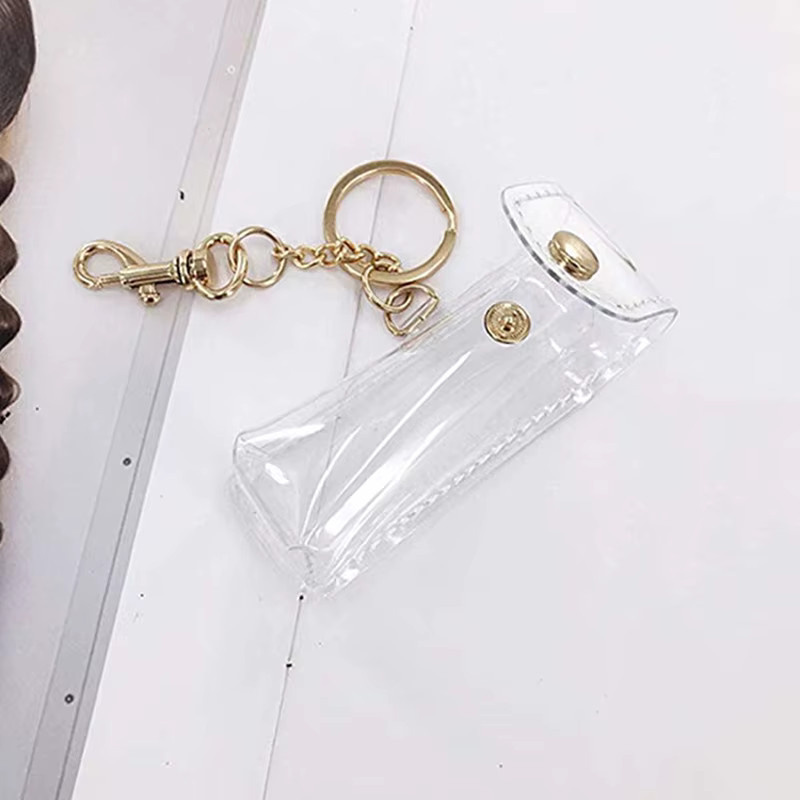 Velishy Lippenbalsam-Tasche mit Schlüsselanhänger, transparentes PVC - Bild 2