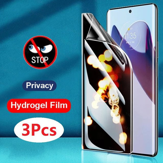 3er-Pack Privatsphäre Hydrogelfolie für Motorola Edge 50 Ultra, Fusion X40, X30, S30 Pro, Displayschutzfolie in Transparent - Bild 1