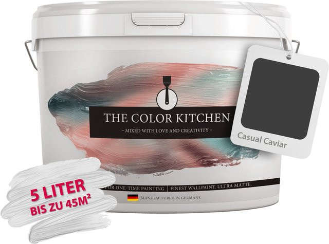 A.S. Création Wandfarbe Casual Caviar Schwarz Beton-Optik matt wasserbasiert - Bild 1