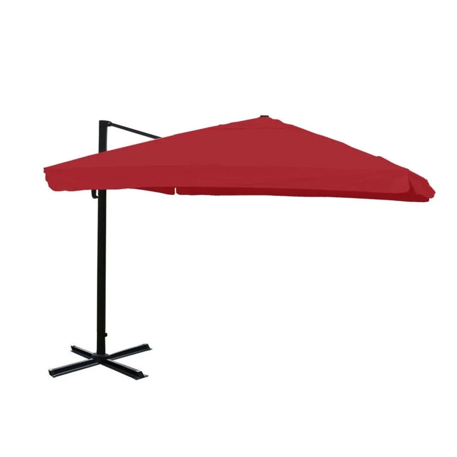 MCW Ampelschirm A96 Gastronomie in Bordeaux mit Polyester-Bespannung und Alu-Gestell, drehbar, Durchmesser: 4,24 m - Bild 3
