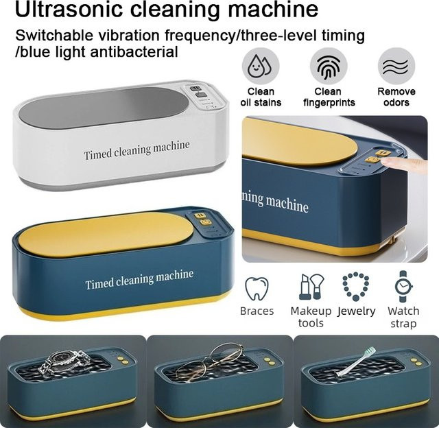Multifunktionaler LZJV Ultraschallreiniger in Weiß mit 3 Geschwindigkeitsstufen und Timer für Schmuck und Zahnbürsten - Bild 1