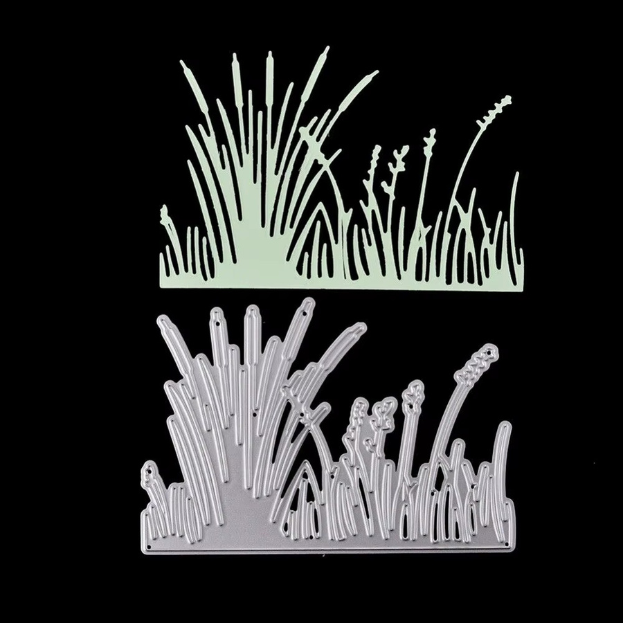 Metall-Stanzform Gras und Rasen in Silber für Papier-Handwerk und Bastelarbeiten - Bild 3