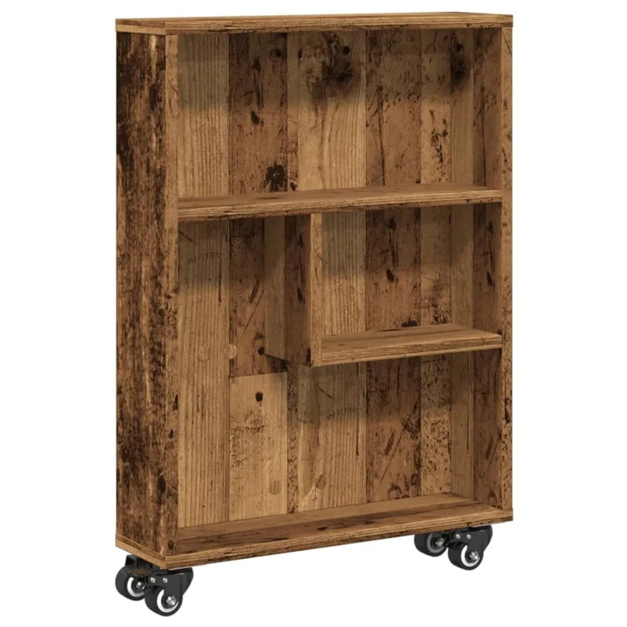 vidaXL Aufbewahrungswagen schmal in Altholz-Optik, braun, B/T/H: 48 x 13 x 68 cm - Bild 2