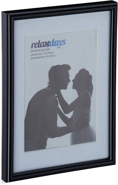 Relaxdays Bilderrahmen Set aus Kunststoff, Glas und MDF in Schwarz, 2er Set, B/H: 13 x 18 cm - Bild 1