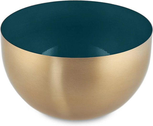 Relaxdays Salatschüssel aus Edelstahl in Grün und Gold, Durchmesser: 15 cm, Höhe: 8,5 cm - Bild 1