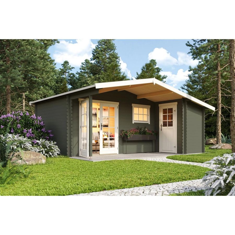 Lasita Gartenhaus Little Rock in Grüngrau, B/H/T: 558,7 x 245,1 x 480 cm - Bild 3