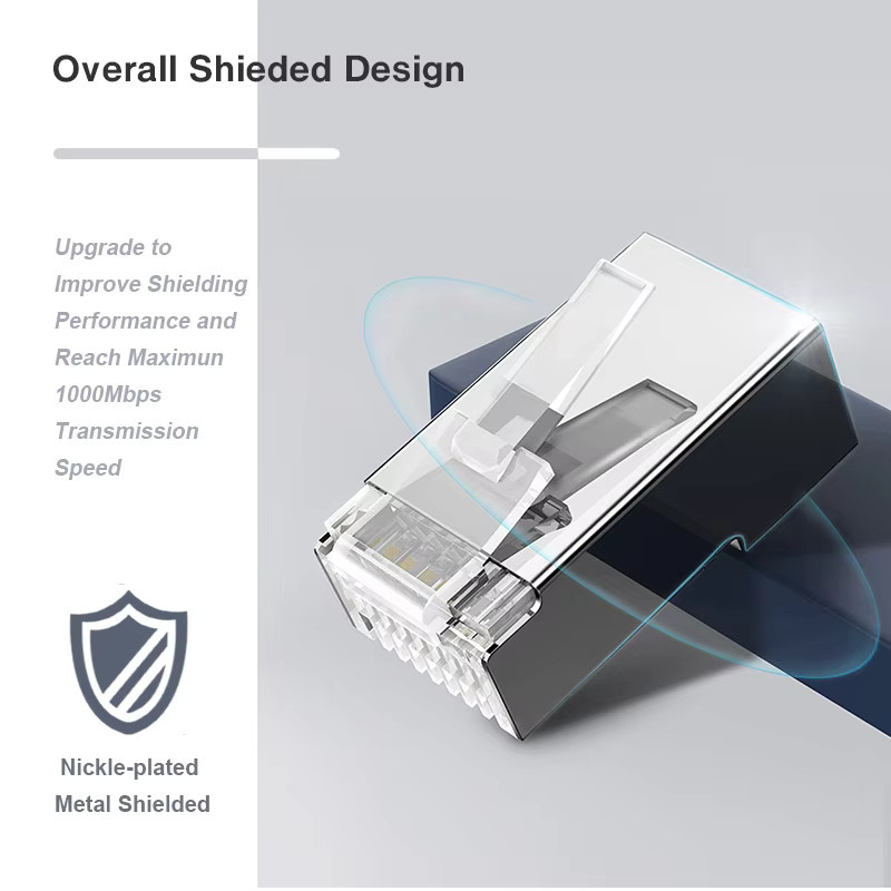 ZoeRax RJ45 Pass-Through-Stecker vergoldet für Cat6A Cat6 Cat5e Ethernet LAN Kabel UTP/STP - Bild 2