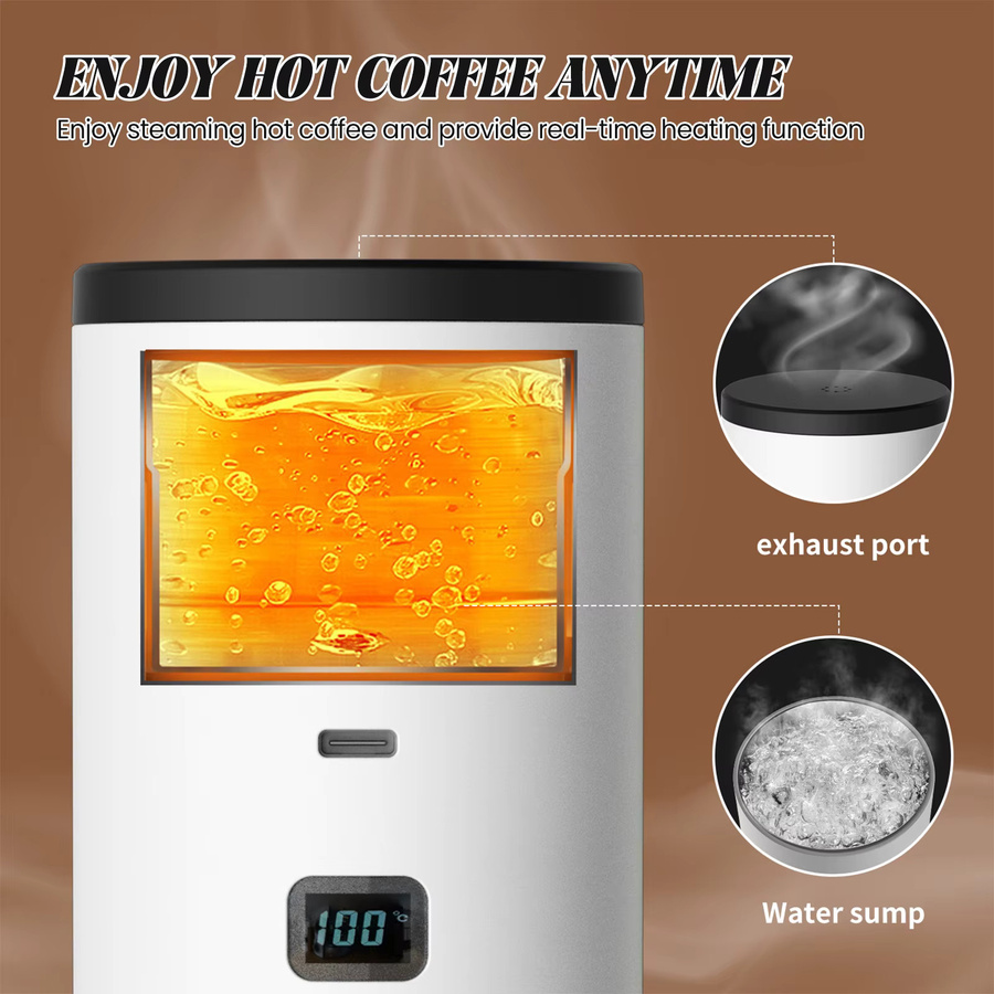 Betuyoo Tragbare Elektrische Kapsel-Kaffeemaschine 3-in-1 Espresso-Maschine mit Heizpumpe für Reisen und Auto in Weiß oder Braun - Bild 2