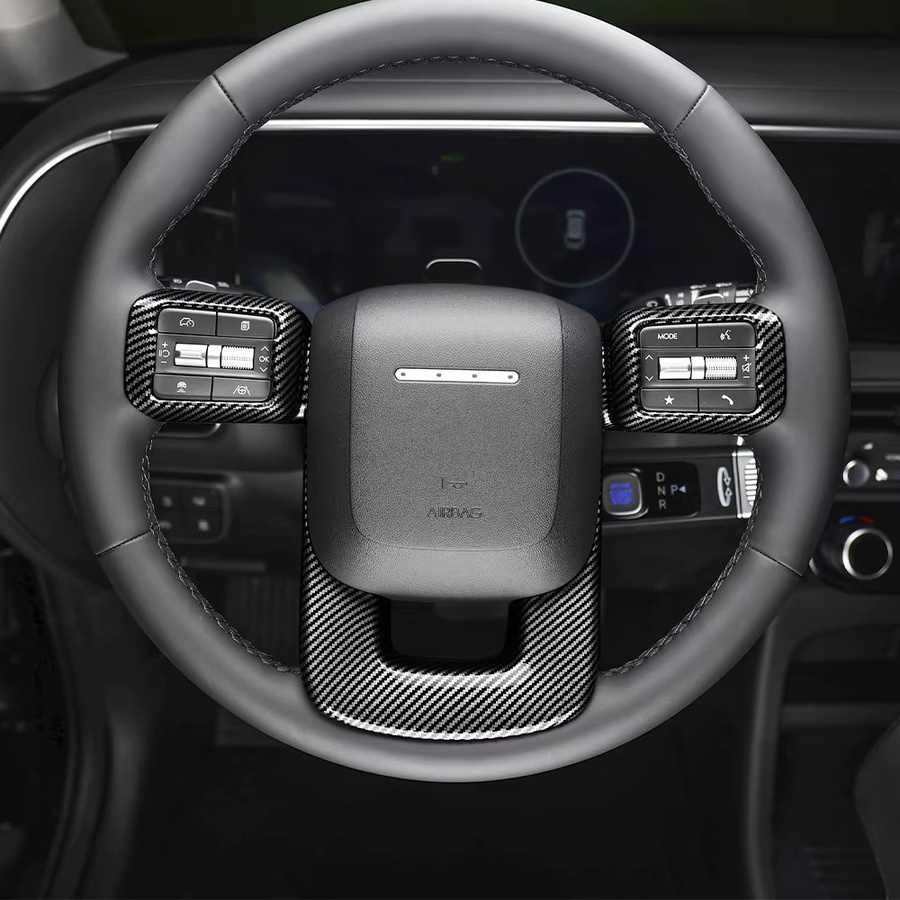Carbon Fiber Lenkrad Schalter Taste Trim Panel Rahmen Abdeckung für Hyundai IONIQ 9 in Schwarz von TYWZ - Bild 2