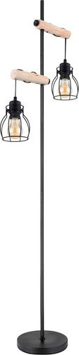 GLOBO LIGHTING Stehleuchte MINA in Schwarz aus Metall und Holz, Höhe: 150 cm - Bild 1