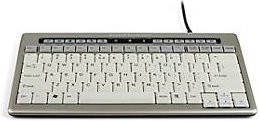 BakkerElkhuizen Kompakttastatur S-board 840 Design USB, QWERTZ, Silber/Hellgrau mit USB-Hub und Multimediatasten - Bild 1