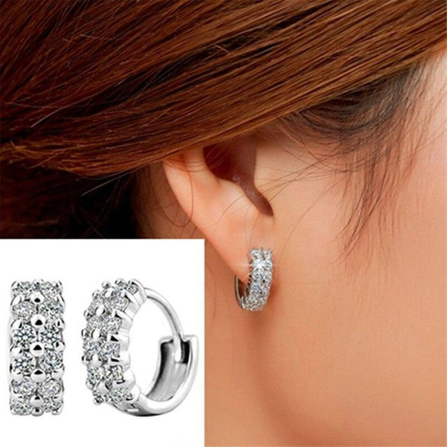 Ohrringe Allbestart, 925 Sterling Silber, Zirkon, Damen, brown - Bild 1