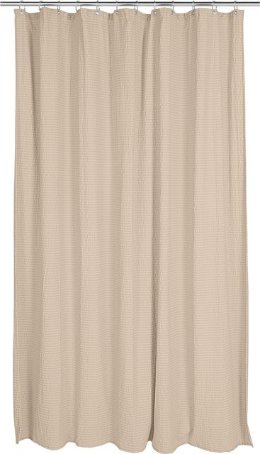 LIVARNO Premium Seersucker Duschvorhang aus Polyester in Beige, B: 180 cm, H: 200 cm - Bild 1