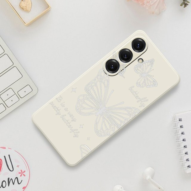 Samsung Handyhülle mit Schmetterlingsmuster als Soft Cover für Galaxy S25 S24 S23 S22 S21 S20 Ultra Plus S20FE S21FE S23FE S24 FE S10 Plus - Bild 1