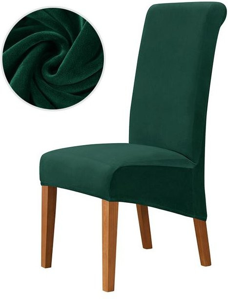 Yiran Furniture Esszimmerstuhlbezüge aus Samtstoff mit Stretch-Funktion für Stühle mit langer Rückenlehne, XL-Größe, Waschbar - Bild 1
