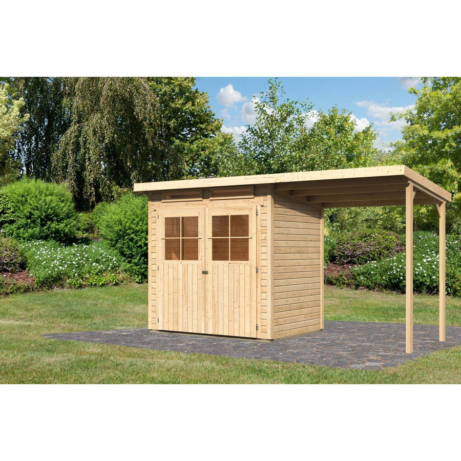 Karibu Holz-Gartenhaus Egersund in Natur mit Pultdach, B: 199 cm, T: 152 cm, H: 220 cm - Bild 2
