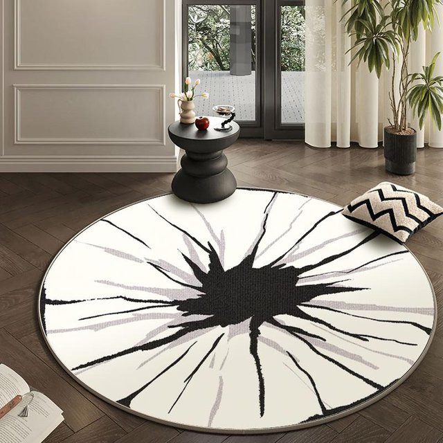 Runder Plüschteppich Karpetti in Weiß, weicher und flauschiger Teppich mit Anti-Rutsch-Funktion für Wohnzimmer und Schlafzimmer, Durchmesser: 200 cm - Bild 1