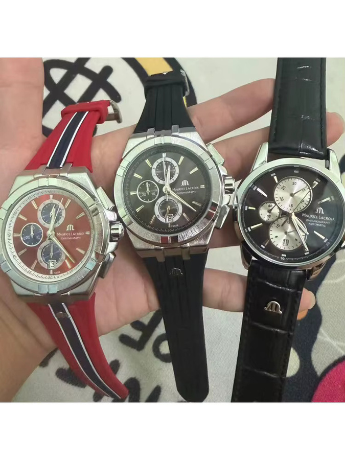 Maurice Lacroix Chronograph Armbanduhr, Edelstahl, Schwarz, Herren - Bild 3