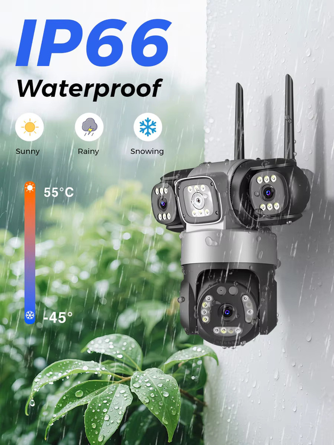 Abuntu iCsee Wifi Überwachungskamera Outdoor mit 12MP 6K Auflösung, Drei-Objektiv-System und Nachtsicht, inklusive Menschenerkennung und Tracking - Bild 6
